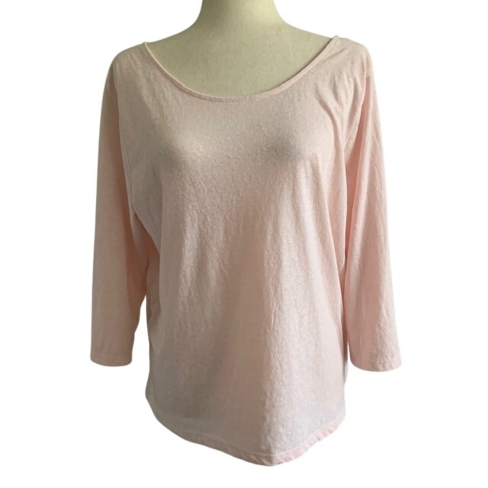 J Crew NWT Pink Open Back Tie Top L Soft Girl Minimalist Coastal Clean Girl Tee